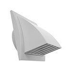 4'' Inch / 100 mm Exhaust Hood Vent with Rain Cover and Flap, White, Indoor and Outdoor Air Vent Cover, HVAC Exhaust Vent Duct Cover, 6'' x 6'' Inch Exhaust Cap