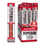 Hot Pepperoni Sticks Box, 18 x 22g Caddy by Great Canadian Meat, Meat Snacks, Pepperoni Meat Sticks Box For Carnivores. Perfect For Snacking, Gluten Free, High In Protein