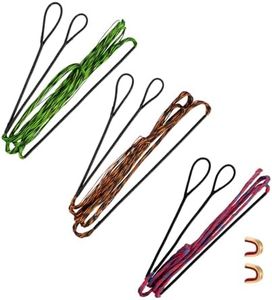 Deerseeker Dacron Bow String Set with 2 Nocking Points 12, 14, 16 Strands for Recurve Bow Traditional Longbow Hunting Replacement Bowstrings 48-70 inches