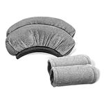 Elfzone Crutch Pads for Armpits - 4PCS - Universal Medical Padding for Crutches for Adults, Washable Padded Covers with Thick Soft Memory Foam, Crutches Accessories for Kids, Senior, Pearly Gray