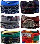 KINREE 6PCS Outdoor Magic Scarf, Elastic Headbands, Headscarves, Headwear, Mask (Ancient India)