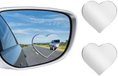 Blind Spot Mirror 2 Pack Heart Shaped Car Side Blindspot Mirrors, Removable Wide Angle Mirrors Adjustabe Frameless Convex Rear View Mirror Funny Car Accessories