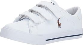 Polo Ralph Lauren Kids Boy's Easten EZ II (Little Kid) White Tumbled/Multi Purple 3 Little Kid