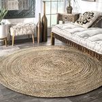 6' Round, Natural : nuLOOM Jute Collection Rigo Area Rug, 6-Feet Round, Natural