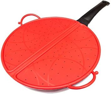 Splatter Screen Pan Guard Frying Bacon Grease Oil Red Silicone Gaurd Stove Top Cooking Exultimate