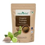 Neuherbs Organic Triphala Powder | Ayurvedic Support For Gut, Immune & Intestinal Health | Helps Relieve Constipation | Herbal Supplement | Quick Acidity & Gas Relief | Certified Organic - 100g