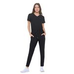 Natural Uniforms Ultra Stretch Form Fitting Womens Scrub Set (Black, Small)