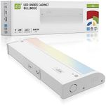 ASD LED Under Cabinet Lighting, 9 inch 3W 202 LM, Dimmable Hardwired Under Cabinet Lights for Kitchen, 3000K Soft/4000K Cool/5000K Daylight, Under Counter Light Fixtures, ETL Energy Star White Finish
