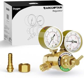 ARCCAPTAIN Oxygen Regulator Gauges Gas Welding, 0-4000PSI and 0-100PSI Welding Gas Gauges With 9/16"-18 and 1/4" Hose Outlet and Welding Gas Gauges CGA 540 Inlet Connection