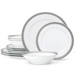 Noritake Crestwood Platinum 12-Piece Set, Service for 4 in White, Multicolor