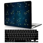 Protective Case Compatible with MacBook Air 11 inch(Model:A1370 & A1465),Plastic Laptop Snap On Hard Shell Cover with Keyboard Skin for MacBook Air 11.6 inch - Constellation Stars