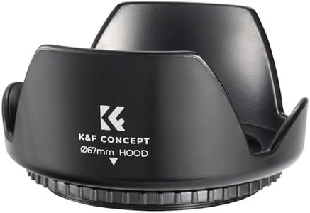 K&F Concept 67mm Tulip Flower Lens Hood for Canon, Nikon, Sony Cameras with EF-S 18-135mm f3.5-5.6, RF 24-105mm f4-7.1, Sony FE 85mm f1.8, Sigma 16mm f1.4 DC DN Lens and More