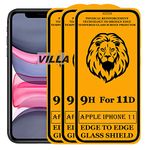 VILLA Screen Protector for Apple Iphone 11, Tempered Glass Edge to Edge Full Screen Coverage with Easy installaition kit -[3 Pack]