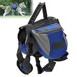 Dog Backpack Harness, Travel Camping Dog Saddle Bag Dog Hiking Backpack with Reflective Strip for Small Medium Large Dog(S)