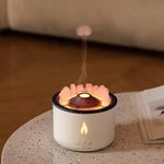 ROCKTECH Ultrasonic Essential Oil Diffuser with Flame & Volcano Effect - Remote Control, 2 Mist Modes, 2 Timer Settings, Auto Shut-Off - Aromatherapy Air Humidifier for Home, Office, Spa