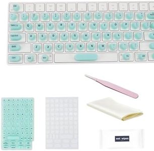 Raised Keyboard Stickers for Long Nails with Letters - Heart-Shaped Antistatic Silicone Protective Cover with Tweezers, Wet Wipes, Dry Towel & Jelly Glue, Ideal for Typing, Gaming & Nail Art (70 Pcs)