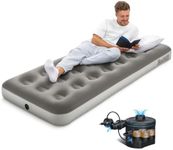 Bestway Premium Camping Single Airbed with Cordless Battery Pump, Single Flocked Inflatable Bed Portable, Air Mattress, Outdoor Camping Air Bed