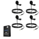 NEEWER 4 Pack Lavalier Lapel Microphone for DJI Wireless Mic Transmitters, Compatible with Rode Wireless GO II 2, Omnidirectional Condenser Wired Clip On Lav Mics for Stage YouTube Live Streaming, CM5