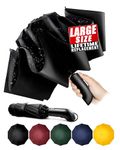 Compact Umbrella Windproof Strong - Automatic Windproof Inverted Umbrellas for Men and Women, 210T Fabric 105cm Span, 10 Large Ribs Black Umbrella