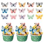 Emperoch 72 Pcs Edible Butterfly Cake Topper,Butterfly Cupcake Toppers, Wafer Paper Cake Dessert Toppers, Colorful Butterfly Cake Decoration for Birthday Party Decoration