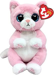 Ty Beanie Bellies Lillibelle The Pink Kitten with Blue Glitter Eyes, Cuddly Plush Animals with Soft Belly Original 20 cm T41283