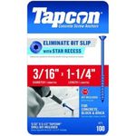 Tapcon 3/16" x 1-1/4" Star Torx Head Concrete Anchor Screws 3169407V2 | 100 Pack | Drill Bit Included