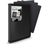 Dunwell Art Portfolio 11x17 - (Black) Large Portfolio Folder for Artwork, 11 x 17 Art Folder has 24 Pockets, Display 48 Pages, Portfolio Album for Artwork Storage, Presentation Book with Clear Sleeves