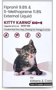 Kitty Karno's Flea and Tick Control: Powerful Cat Flea Killer - Effective Flea Medicine for Cats and Kittens (8 Weeks Onwards), Effective Cat Spot On for Flea & Tick Prevention | Pack of 1 (0.5 ml)