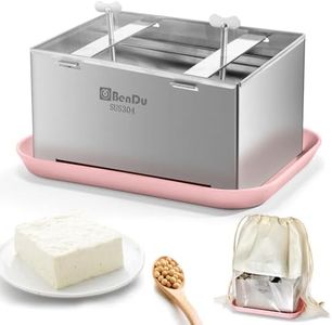 Tofu Press Stainless Steel, Paneer Maker with Tofu Press Cloth and Drip Tray, Improves Tofu Flavor and Texture, for Homemade Tofu, Paneer Press and Cheese Press-Plus Size