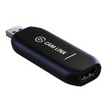 Elgato Cam Link Broadcast Live and Record via DSLR, Camcorder or Action Cam in 1080p60, Compact HDMI Capture Device, USB 3.0