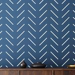 STENCILOGY® / Thames - 24" x 40" XL Wall Stencil, Herringbone Minimal, Large Allover Wall Stencils for Painting, Stencils for Walls, Scandinavian Stencil Pattern