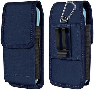 ACCKUO Phone Holster for Belt with Metal Clip and Magnetic Closure Compatible with iPhone 16/15/14/13/12 Pro and Non-Pro, Galaxy S25 S24 S23 S22 for Everyday Protection, M-Blue