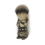 100% Pure Badger Shaving Brush Hand Crafted with with Resin Cute Dog Handle Men's Luxury Professional Hair Salon Tool for Staight Razor or Shaving Razor