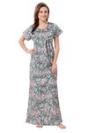 Soulemo Women's Pure Cotton Floor Length Nighty (XL - Bust - 48 - Emerald Green) 1685HXL