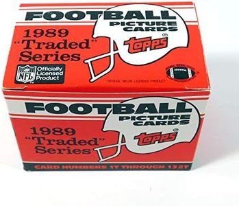 1989 Topps Traded Football Complete Mint 132 Card Set in Original Factory Set Box. Featuring Rookie Cards of Barry Sanders, Troy Aikman, Derrick Thomas, Deion Sanders and Many Others