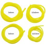 DXLing 4 Pieces Fuel Hose Pipe Petrol Hose Flexible Length 1.5 m Oil Hose Diesel Fuel Line Replacement Clear Tubing Fuel Lines Yellow Transparent Tubing Accessories for Chainsaw Blower Outdoor