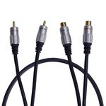 MX 2 RCA To 2 RCA OFC DIGITAL & HOME THEATRE Cable With Gold-Plated 2 RCA Male to 2 RCA Female Stereo Audio Extension Cable [Copper Shell] [Heavy Duty], RCA Cable 2388-1.5 MTR