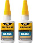 Glass Super Glue Liquid, Clear Instant Cyanoacrylate Adhesives for Glass Repair Food Safe, All Purpose CA Glue for Shoe Ceramic Plastic Leather Model Metal Wood Pottery Aquarium Porcelain Stone, Thick