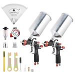 AEROPRO Tools A610 LVLP Double Air Spray Gun Kit with 1000cc Aluminum Cup, R500 Paint Guns Automotive, Car Paint Gun Sprayer, Paint Gun for House Painting, Car, Furniture, Varnish and Top Coat