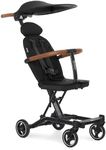 Evolur Cruise Rider Stroller with Canopy, Lightweight Umbrella Stroller with Compact Fold, Easy to Carry Travel Stroller - Noir Black