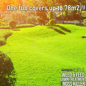 Pro-Kleen 4-in-1 Lawn Treatment, Weed & Moss Killer, Fertiliser, 2.5kg