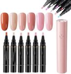 One Step Nail Gel Pen Nail Polish Pen Set with Nail Lamp Pen, Set B