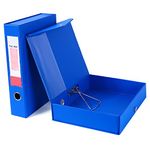 Srvnpioy Blue Box Files A4, 68mm Spine, 2 Pack, Plastic A4 Archive Box Folder with Lockspring, Ring Pull and Catch, A4 Filing Document Box File Organiser for School, Office