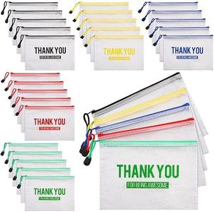Tenceur Thank You Zipper Bags Waterproof Mesh Zipper Pouch Mesh Bags Travel Pouch Plastic Storage Bags for Home Classroom School Office Document File Organizer Supplies, 5 Colors(A5, 30 Pcs)
