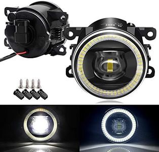 2in1 Function Angel Eye Fog Lights for Ford 08-14 Focus, 11-15 Explorer, 13-16 Fusion, 11-18 Transit, 14-18 Fiesta, 05-17 Mustang (Except GT), LED Lens Fog Lamp with Halo Ring DRL