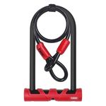 ABUS Ultimate 420 U-lock + USH holder + Cobra 10/120 security cable - Bike lock set - ABUS security level 12 - Black/red - 230 mm shackle height