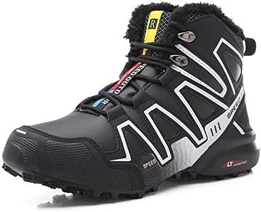 Topwolve Scarpe da Escursionismo Uomo Inverno Stivali da Neve Trekking Montagna Escursionismo All'aperto Traspirante Antiscivolo e Caldo Bianco Nero 43 EU