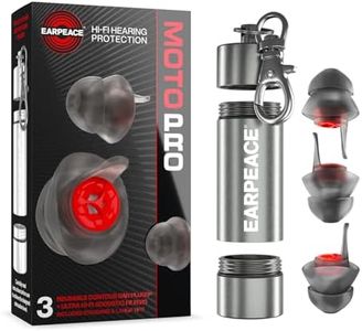 EARPEACE Moto PRO - Motorcycle Ear Plugs - Reusable Earplugs for Wind Noise Protection with High Fidelity Filter - Noise Canceling up to 24dB - Motorcycle Accessories - Includes Filter Set and Case