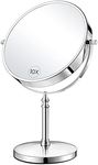 KEDSUM 8-Inch Large Double Sided 1X/10X Magnifying Makeup Mirror, 360 Degree Swivel Vanity Mirror with Magnification, Travel Mirror with Stand and Removable Base Without Lights