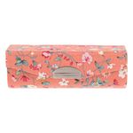 VALICLUD Chic Women Lipstick Case Retro Embroidered Flower Pattern Storage Box with Mirror